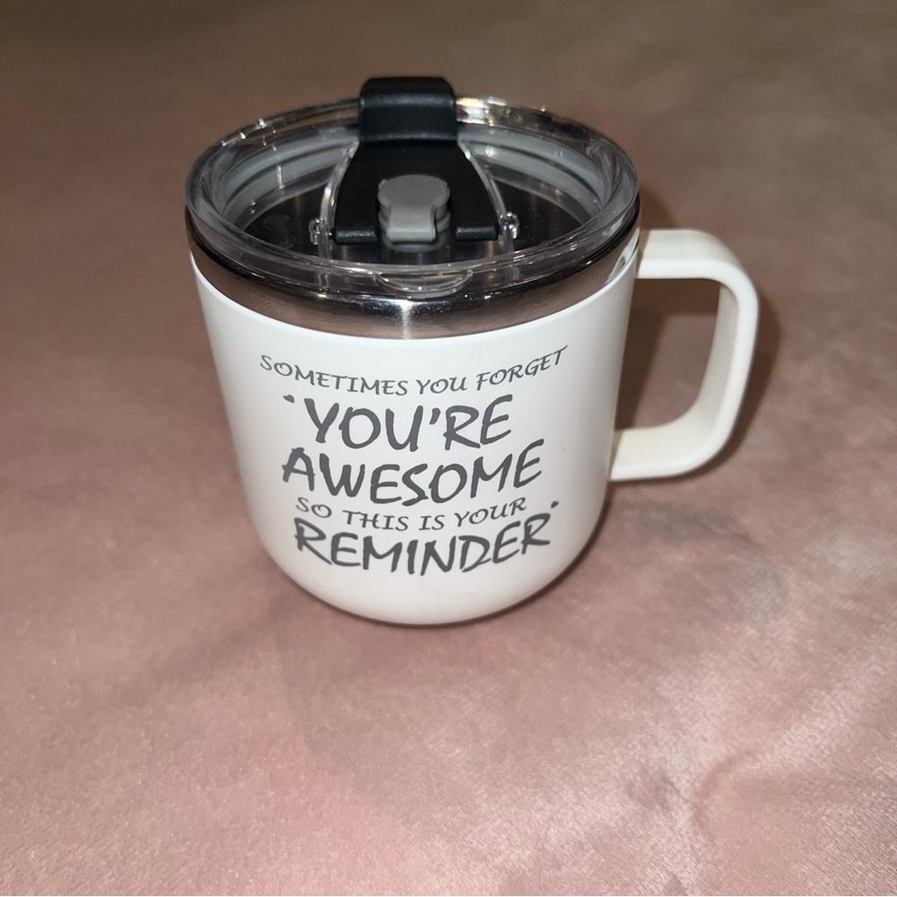 White Motivational Mug with Lid